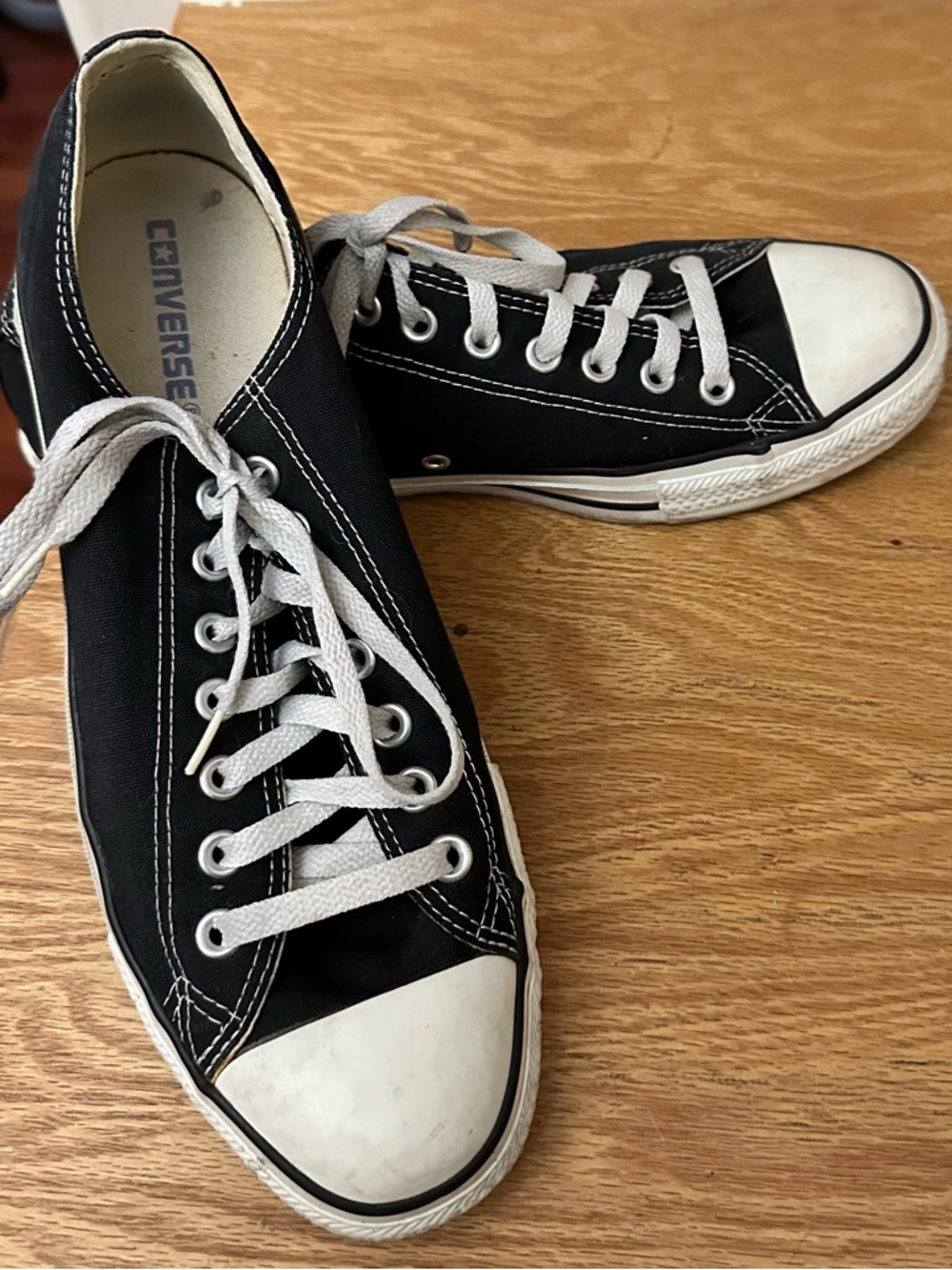 Converse Black Low Top Sneakers with White Accents